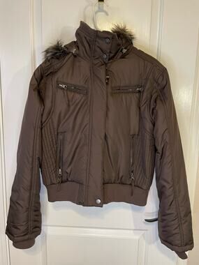 NWOT Women's First Kiss large fall Jacket Coat brown